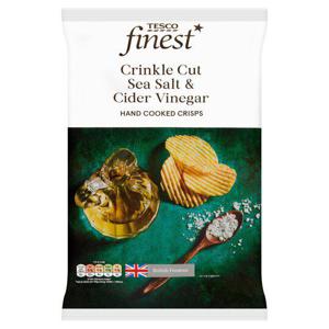 Tesco Finest Crinkle Cut Sea Slt&Vngr Crisps 150G