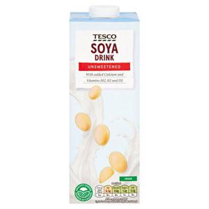 Tesco Longlife Unsweetened Soya Milk Alternative 1L