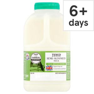 Tesco Semi Skimmed Milk 568Ml/1 Pint