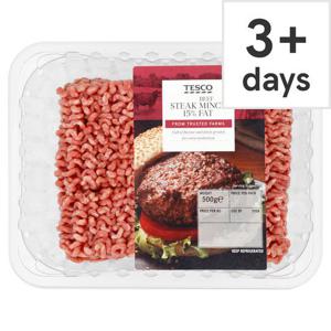 Tesco Beef Steak Mince 500G 15% Fat