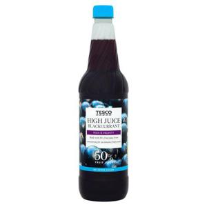 Tesco High Juice Blackcurrant Squash No Added Sugar 1L