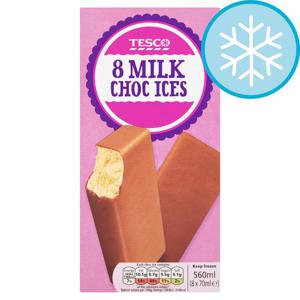 Tesco 8 Milk Chocolate Ices 560Ml Price Marked