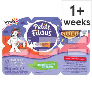 Petits Filous Strawberry & Raspberry Fromage Frais 6 X 47G