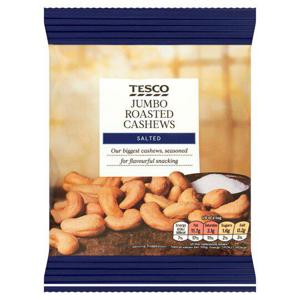 Tesco Jumbo Roasted Salted Cashew Nuts 150G