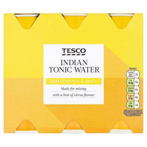 Tesco Indian Tonic Water Cans 6X250ml