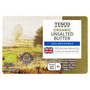 Tesco Organic Unsalted Butter 250G