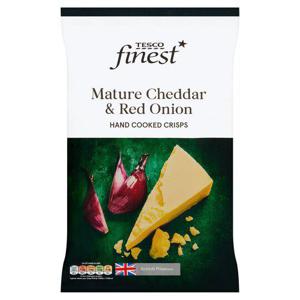 Tesco Finest Mature Cheddar & Onion Crisps 150G