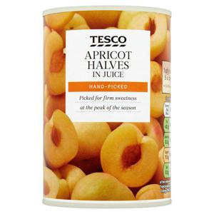 Tesco Apricot Halves In Juice 411G