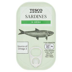 Tesco Sardines In Brine 120G