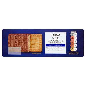 Tesco Chocolate Malted Milk Biscuits 250G