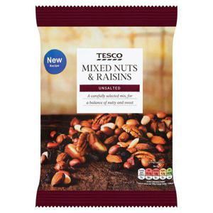 Tesco Unsalted Mixed Nuts & Raisins 500G