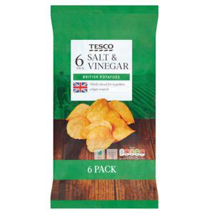 Tesco Salt & Vinegar Crisps 6X25g