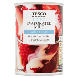 Tesco Low Fat Evaporated Semi Skimmed Milk 410G