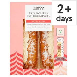 Tesco Cream & Strawberry Jam Doughnuts 2 Pack