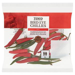 Tesco Bird Eye Chillies 25G Price Marked