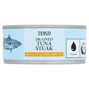 Tesco Drained Tuna Steak In Sunflower Oil 110G