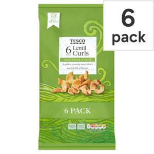 Tesco Lentil Curls Sour Cream & Chive 6 Pack 120G