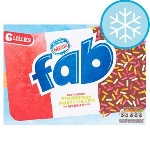 Nestle Fab Strawberry Ice Lollies 6 X 58Ml