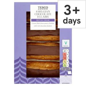 Tesco 4 Belgian Chocolate Eclairs