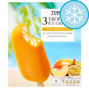 Tesco Tropical Ice Creams 3 X100ml