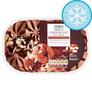 Tesco Triple Chocolate Ice Cream 900Ml Promotion