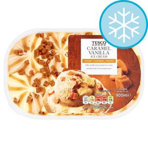 Tesco Caramel Vanilla Ice Cream 900Ml Promotion