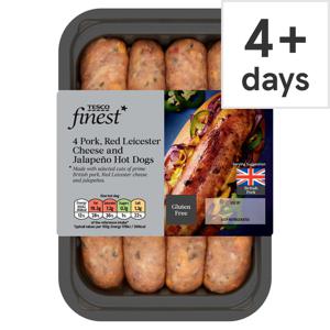 Tesco Finest 4 Pork Cheese & Jalapeno Hot Dogs 400G