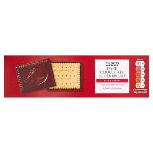 Tesco Dark Chocolate Butter Biscuits 125G