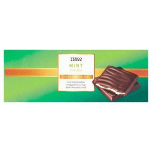 Tesco Dark Chocolate Mint Thins Carton 200G