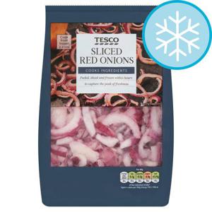 Tesco Sliced Red Onions 500G