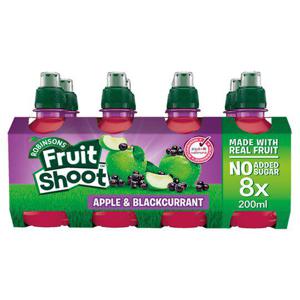 Fruit Shoot Apple & Blackcurrant No Added Sugar 8X200ml