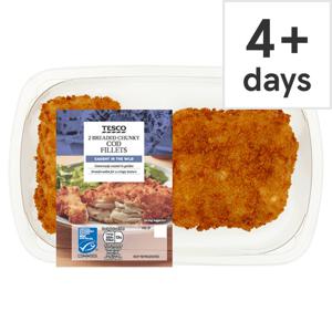 Tesco 2 Breaded Chunky Cod Fillets 350G