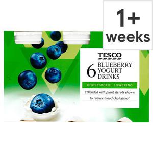 Tesco Chol Red Blueberry Yogurt Drink 6X100g