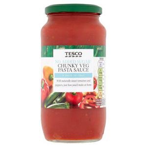 Tesco No Added Sugar Chunky Vegetable Pasta Sauce 500G