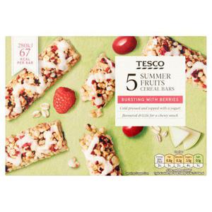 Tesco Summer Fruits Cereal Bars 5 X 19G