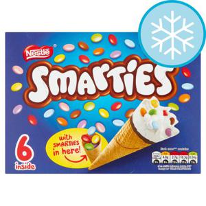 Nestle Smarties Ice Cream Cones 6 X 70Ml