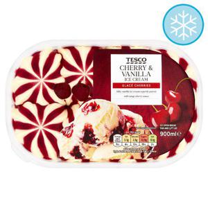 Tesco Cherry Vanilla Ice Cream 900Ml