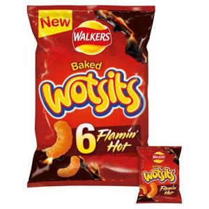 Walkers Wotsits Flamin Hot Snacks 6 X 16G