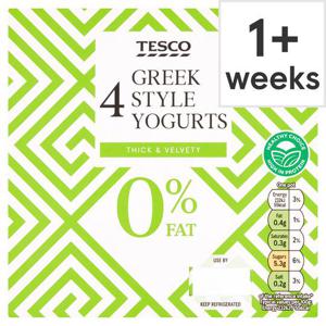 Tesco 0% Fat Greek Style Yogurt 4X100g