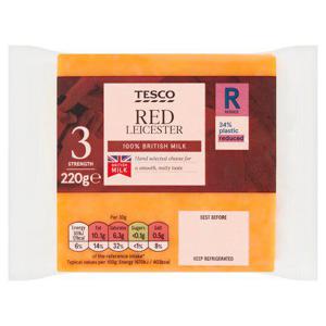 Tesco Red Leicester Cheese 220G