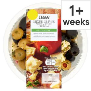 Tesco Mixed Olives With Cheddar 220G