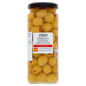 Tesco Pimiento Stuffed Olives In Brine 340G