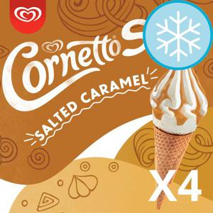 Cornetto Soft Salted Caramel Ice Cream 4 Pack 560Ml