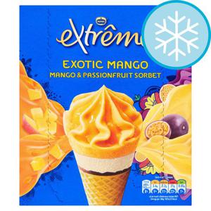 Extreme Exotic Mango & Passion Fruit Cones 4 Pack 472Ml