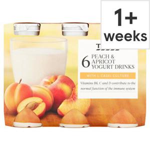 Tesco Peach & Apricot Yogurt Drinks 6X100g