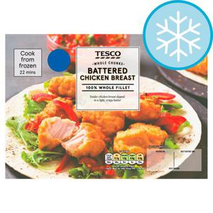 Tesco Whole Chunks Battered Chicken Breast 350G