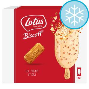 Lotus Biscoff White Chocolate Ice Cream Sticks 3X90ml