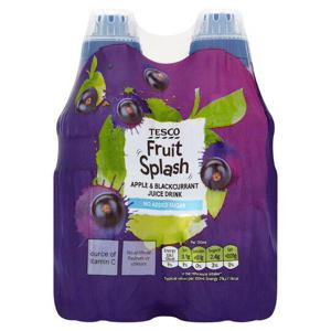 Tesco Fruit Splash Apple & Blackcurrant 4X250ml