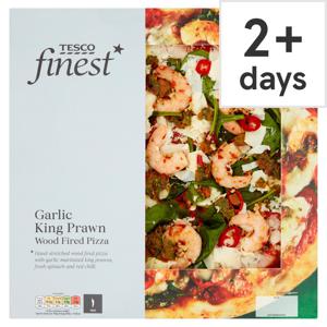 Tesco Finest Spicy Garlic King Prawn Pizza 450G