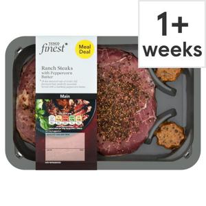 Tesco Finest Ranch Steaks Peppercorn Butter 303G